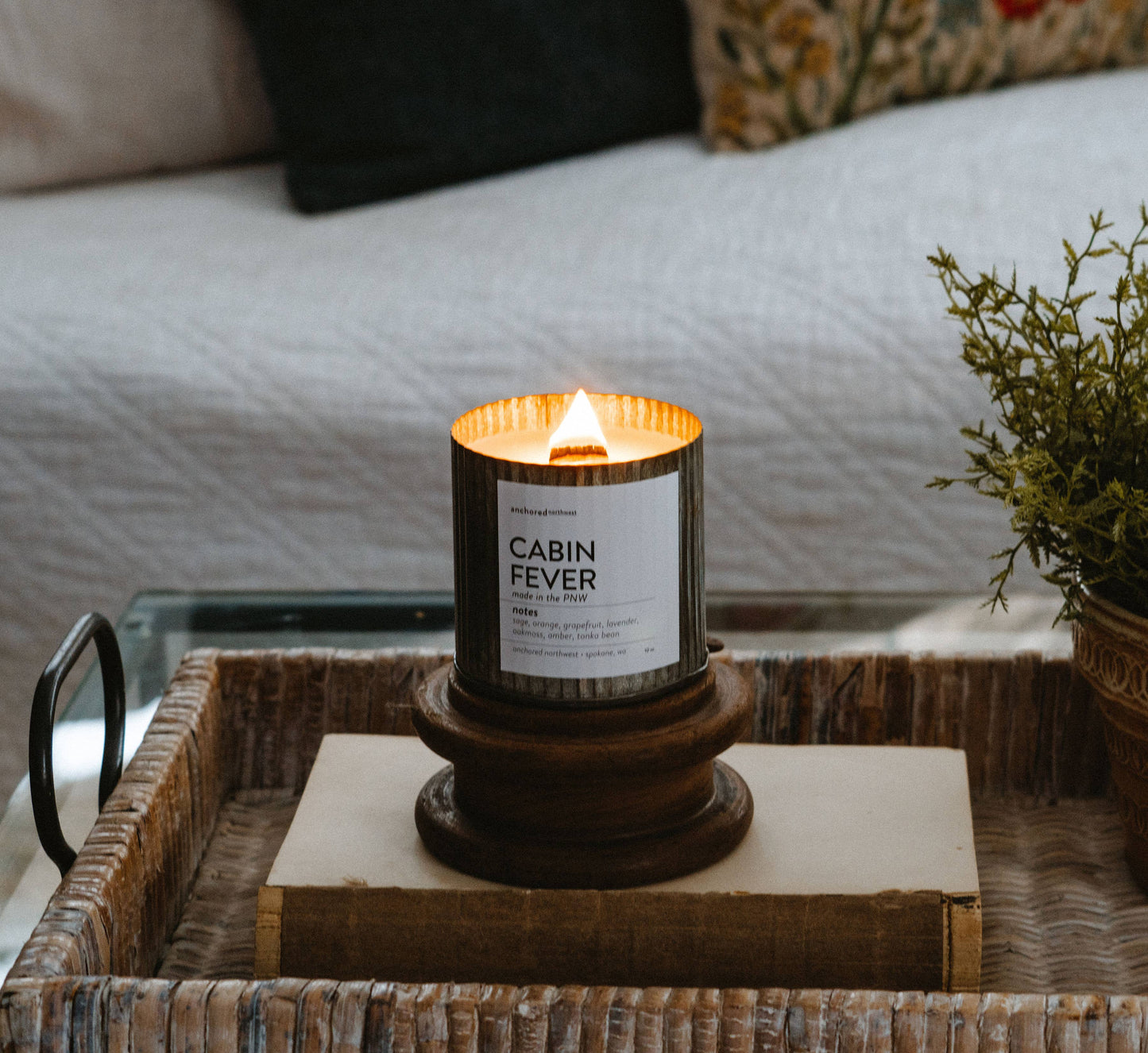 Fraser Fir Rustic Vintage Farmhouse Wood Wick Holiday Candle