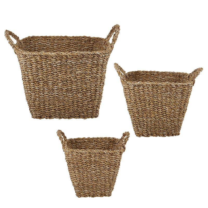 Sq Basket W Handles Set