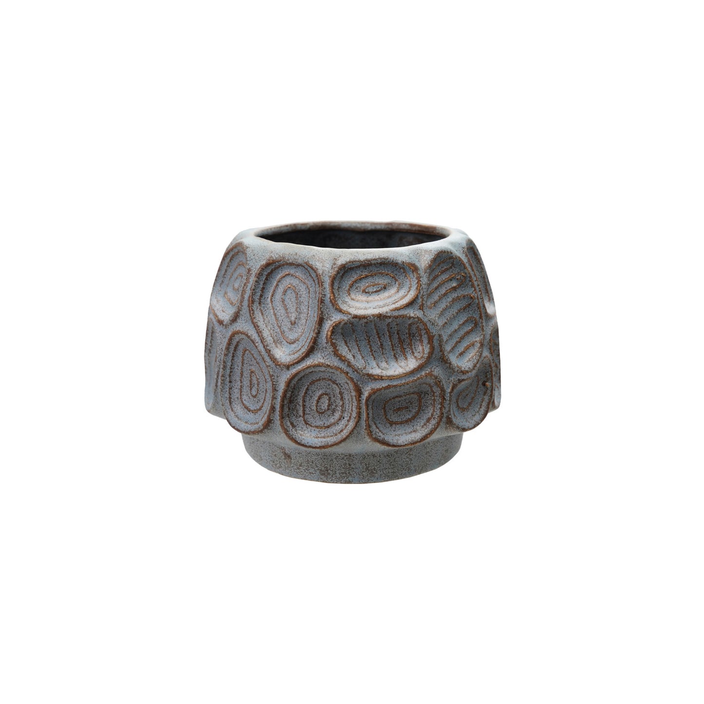 Embossed Stoneware Planter (Holds 5" Pot) (Each One Will Vary)