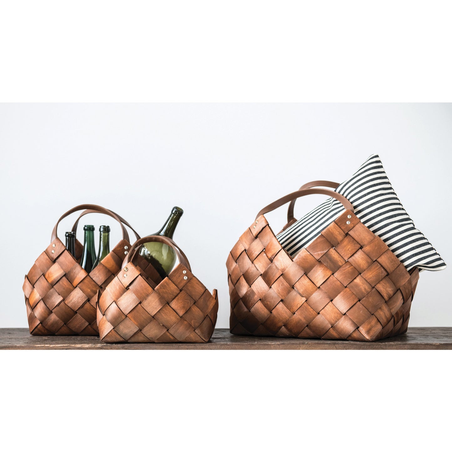 Woven Baskets with Handles,