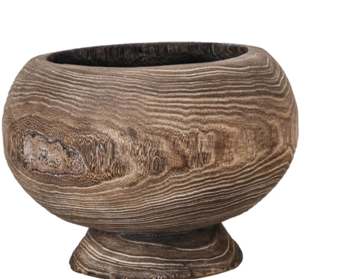 Paulownia Wood Planter, Stained Finish (Holds 8" Pot)