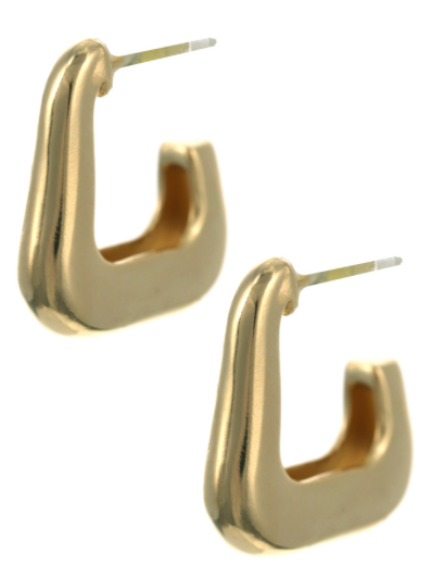 18K Gold Filled Squared Hoops Earring Set