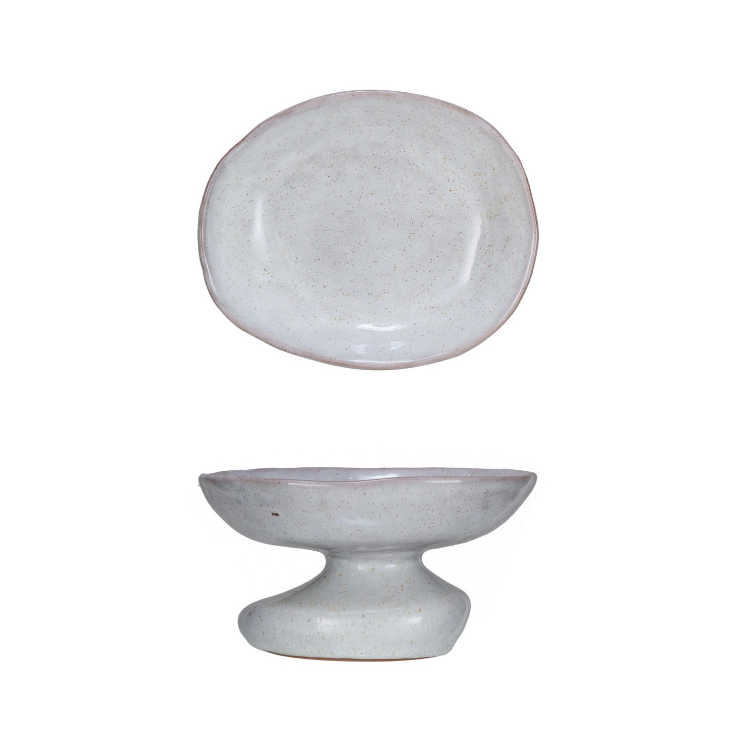 Stoneware Organic Shaped Footed Dish (Each One Will Vary)