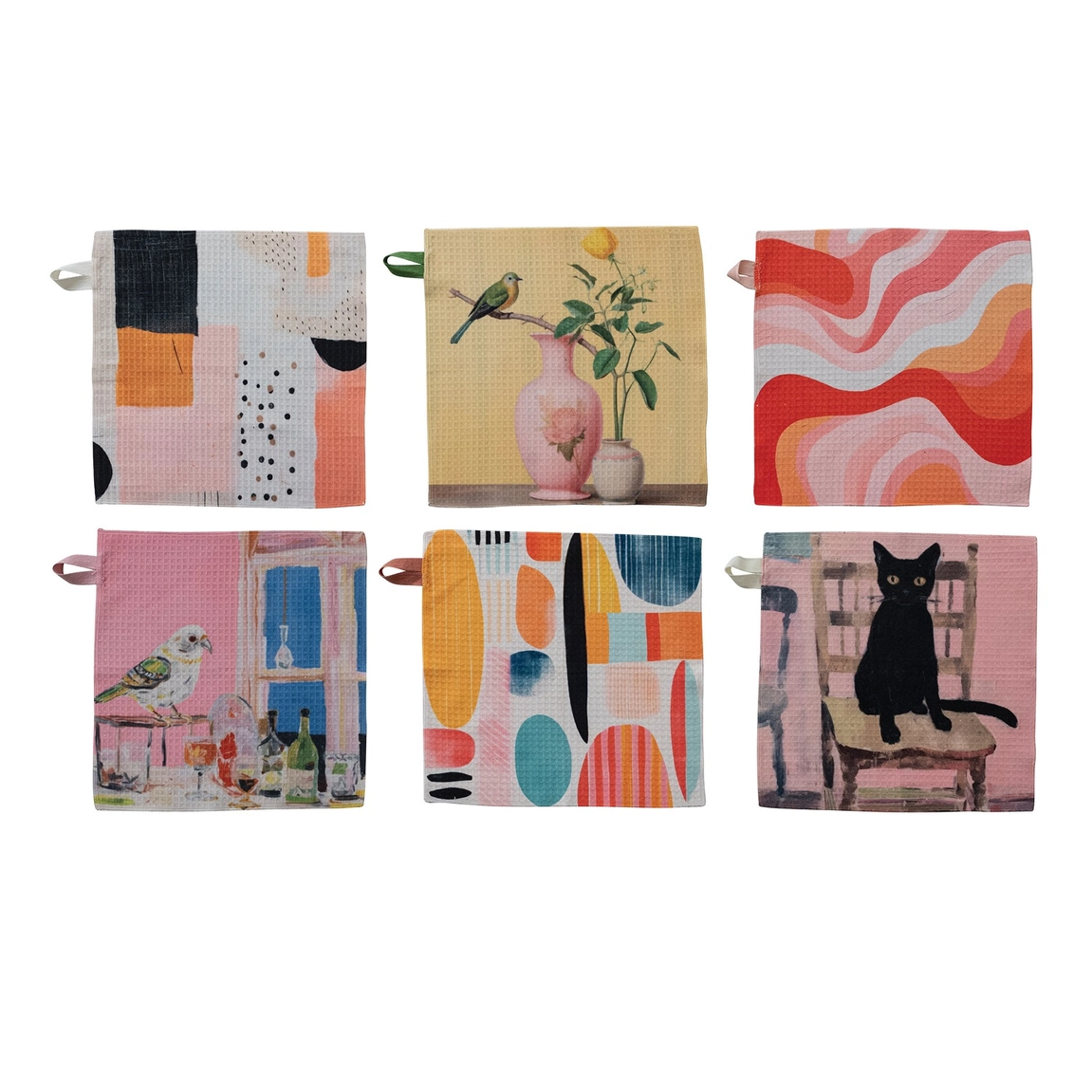 Printed Recycled Microfibre Two-Sided Dish Cloth, 8 Styles