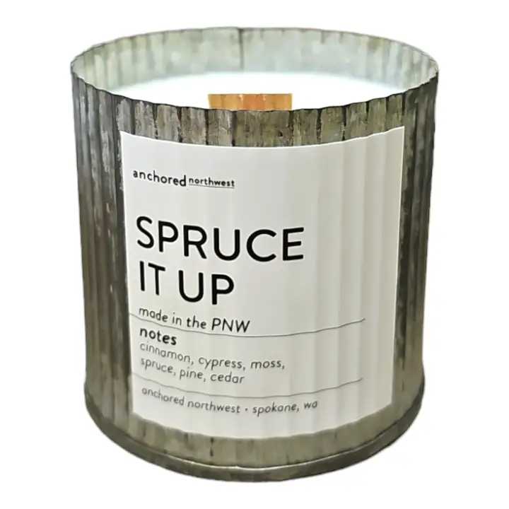 Spruce it up Wood Wick Candle, Rustic Farmhouse Decor