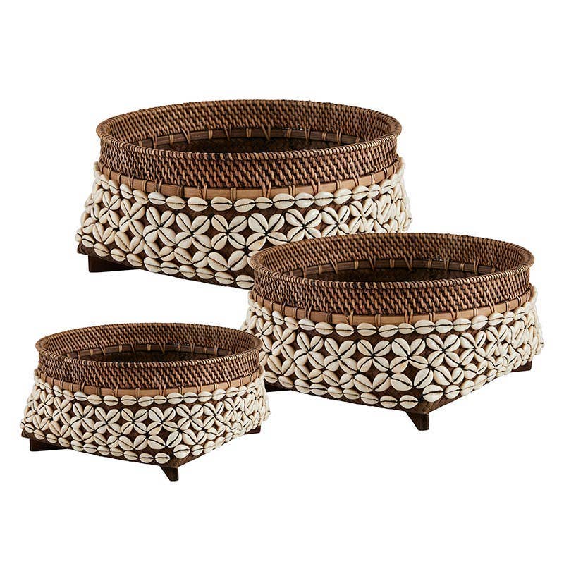 Rattan Cowrie Baskets
