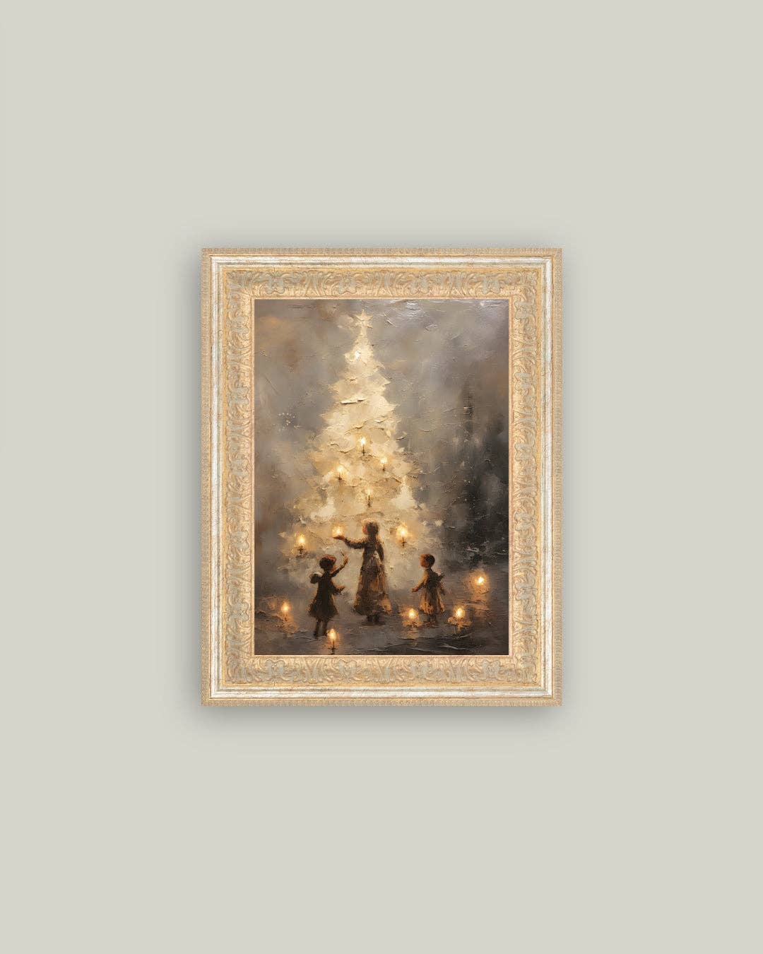 Christmas Tree Gold Framed Antique Art