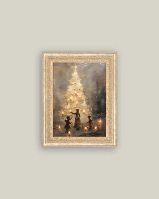 Christmas Tree Gold Framed Antique Art