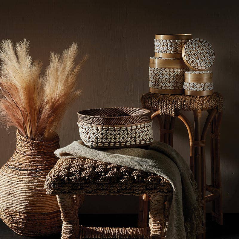 Rattan Cowrie Baskets