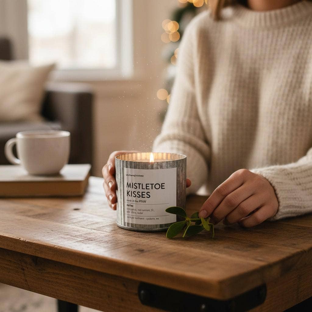 Sea Salt & Orchid Wood Wick Candle, Rustic Farmhouse Decor