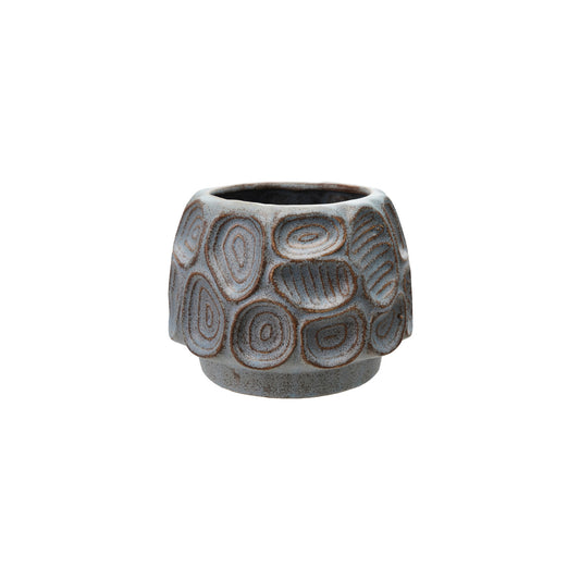 Embossed Stoneware Planter (Holds 5" Pot) (Each One Will Vary)