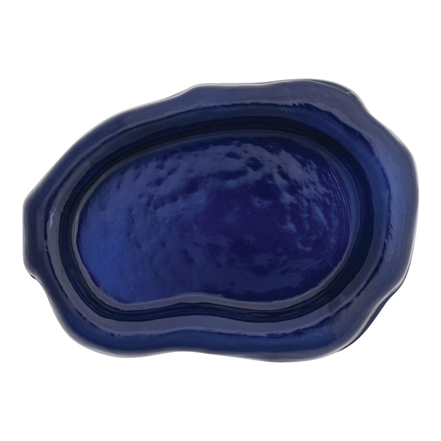 Pressed Recycled Glass Dish, Blue