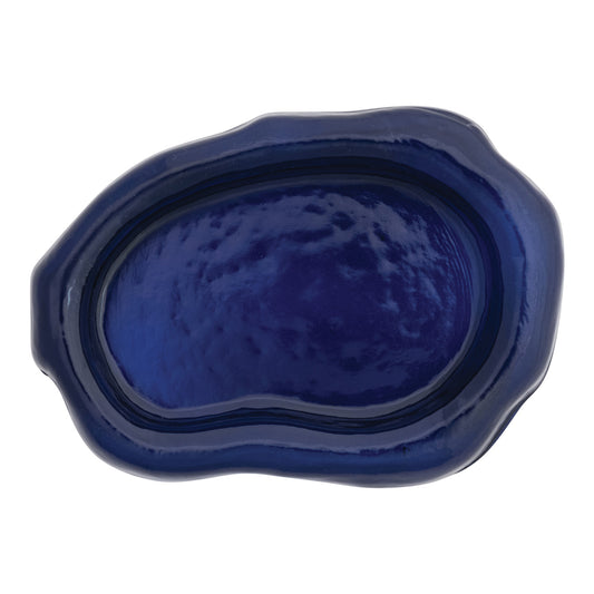 Pressed Recycled Glass Dish, Blue