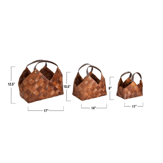 Woven Baskets with Handles,