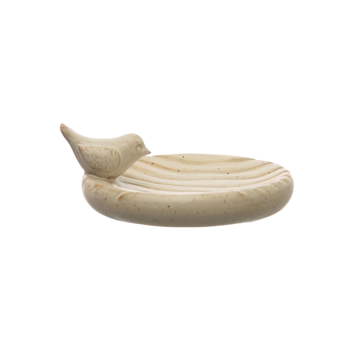 Debossed Stoneware Dish w/ Bird (Each One Will Vary)