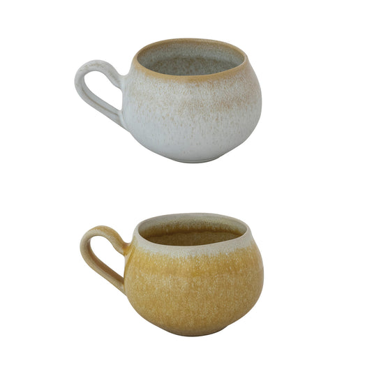 9 oz. Stoneware Mug, 2 Colors (Each One Will Vary)