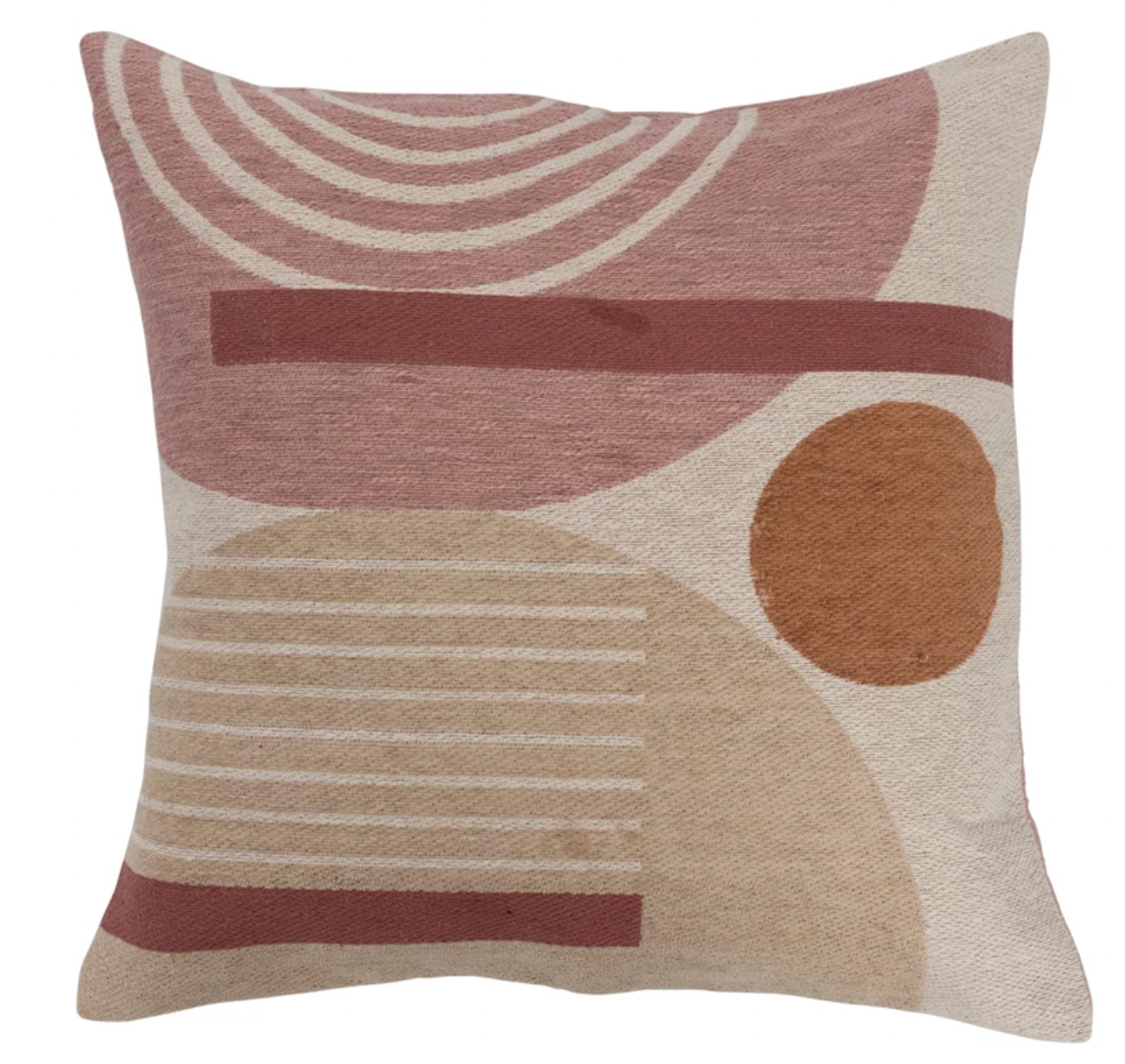 Woven Cotton Blend Pillow w/ Abstract Design