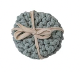 Round Cotton Crocheted Coasters Set of 4
