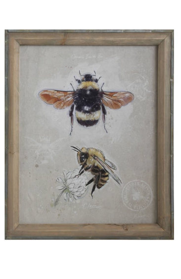 Framed Canvas Wall Decor with Bees