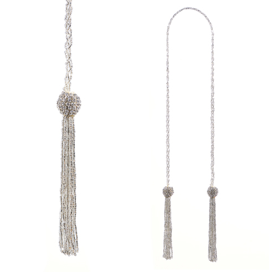 Silver Beaded Garland with Tassels