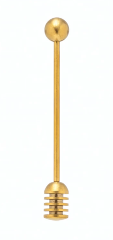 Stainless Steel Honey Dipper, Gold Finish