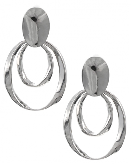 Metal Oval Dangle Earring Set