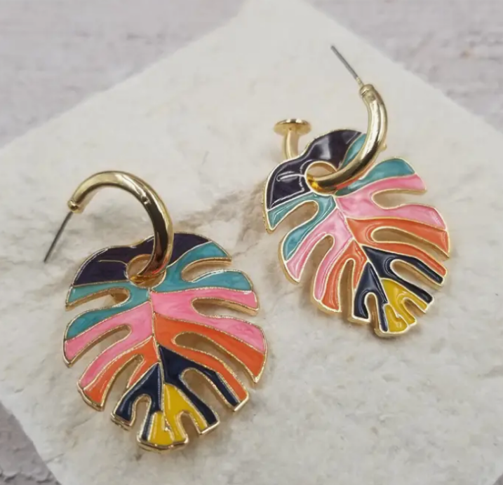 Colorful Leaf Earrings
