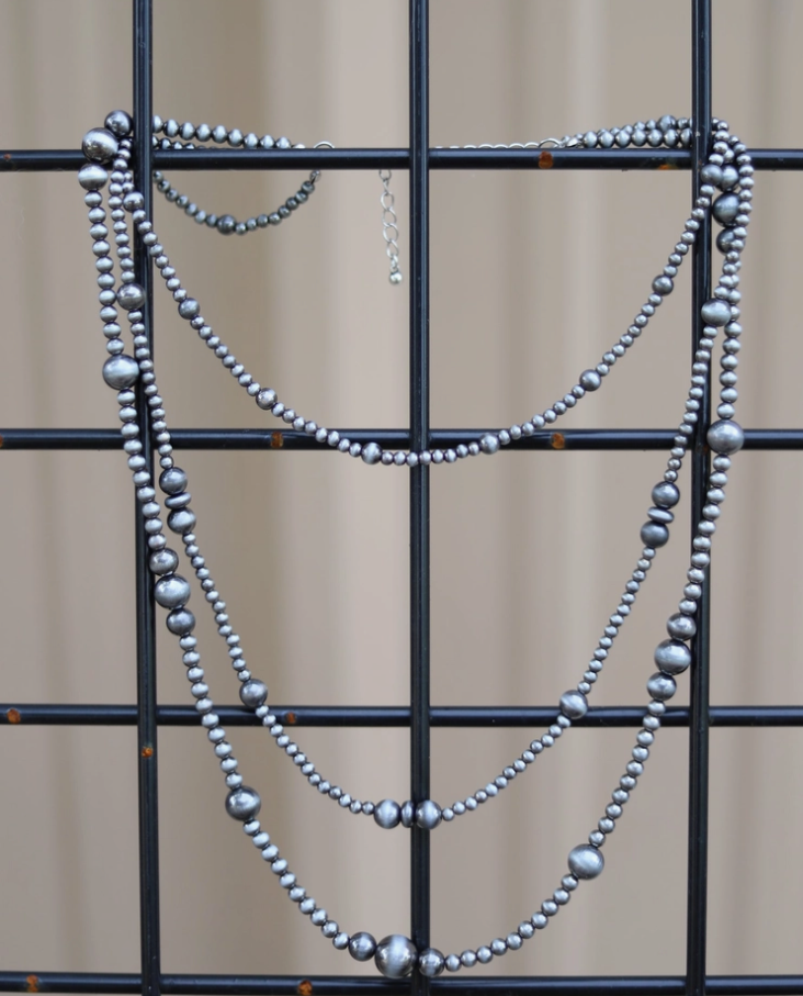 Strand Faux Burnish Silver Necklace
