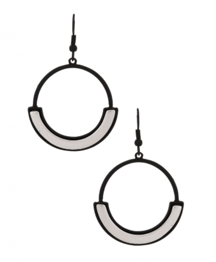 Black and Silver hoops