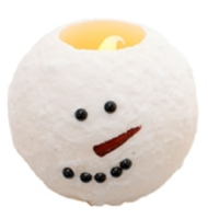 Large Round Snowman LED Candle