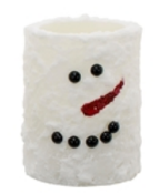 Short White Snowman LED Pillar