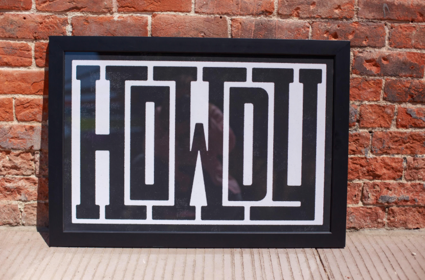 Howdy Typography Art Framed