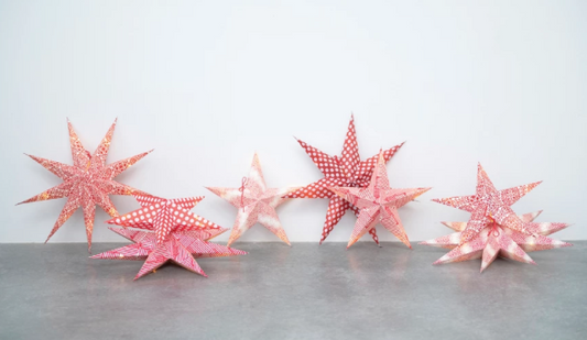 5-Point Printed Paper Star Ornament, 4 Styles