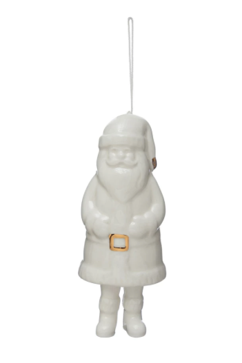 Stoneware Bell with Gold Electroplating, White