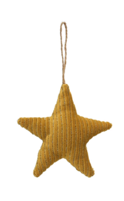 Corduroy Star Ornament w/ Metallic Thread