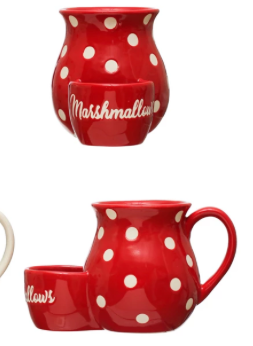 Relief Dots & Marshmallow Holder Mug w/ Wax