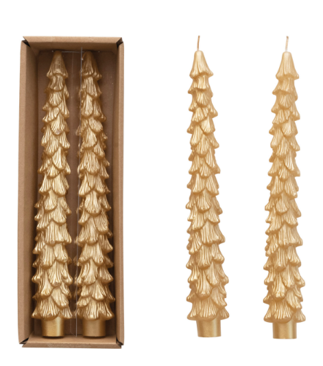 Tree Shaped Taper Candles, Set of 2