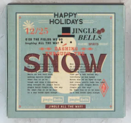 Matches in Matchbox w/ Holiday Saying & Image, Multi Color, 3 Styles