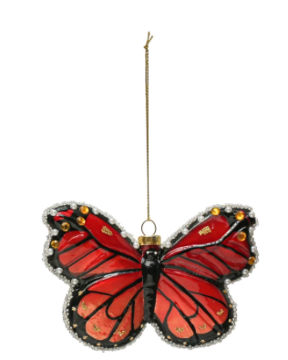 Butterfly Ornament w/ Beads, Multi Color