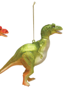 T-Rex Ornament w/ Glitter, 2 Colors