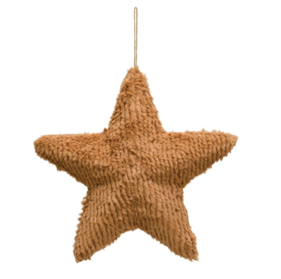 Fabric Star Ornament, Brown