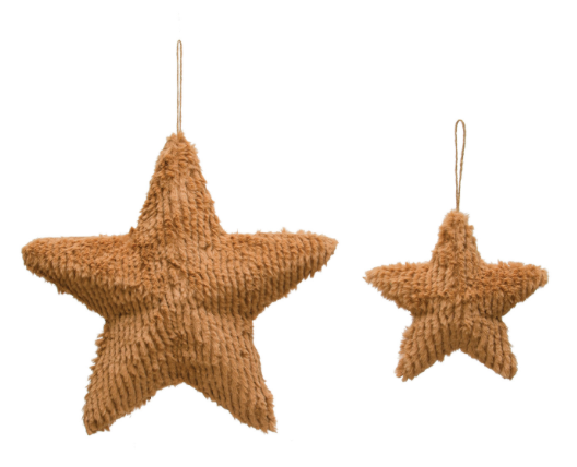 Fabric Star Ornament, Brown