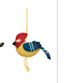 Felt Bird Ornament w/ Embroidery, Multi Color, 3 Styles