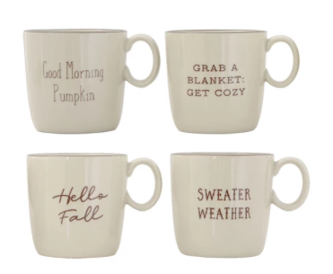 Mug with Fall Phrase, 4 Styles
