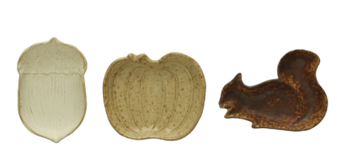 Squirrel/Acorn/Pumpkin Shaped Dish, 3 Styles (Each One Will Vary)