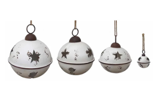 Giant Metal White Bell set of 4