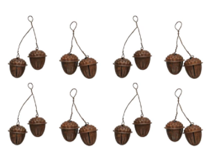 Acorn Ornaments, Brown, Boxed Set of 16