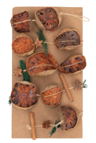 Dried Natural Garland with Cinnamon, Orange Slice, Pine Sprigs and Stars