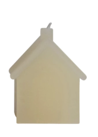 Unscented House Shaped Candle, Cream Color