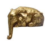 Resin Elephant Shelf Sitter, Gold Finishy